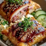 Flaky and golden puff pastry grilled cheese sandwich with gooey cheese inside.