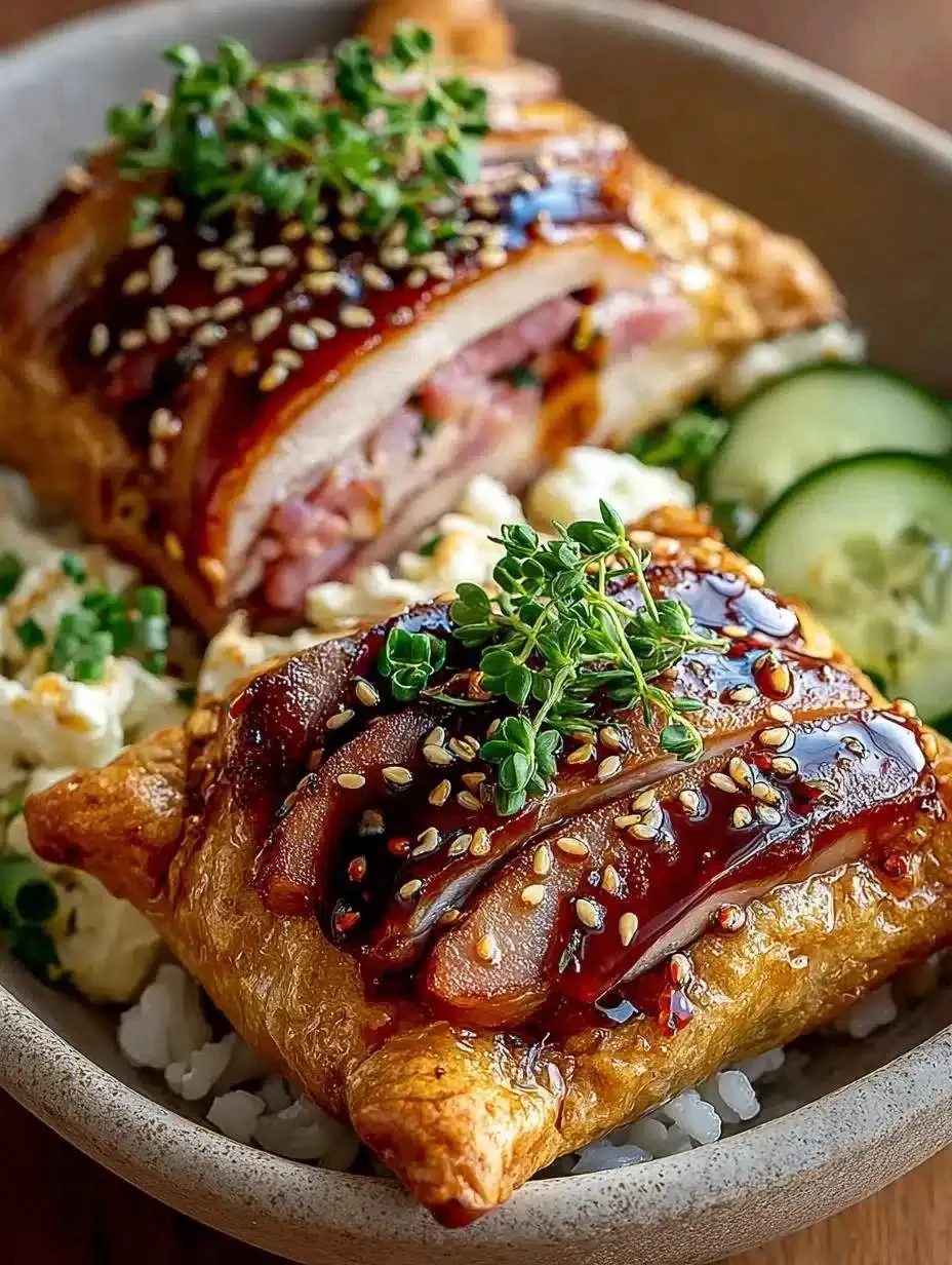 Flaky and golden puff pastry grilled cheese sandwich with gooey cheese inside.