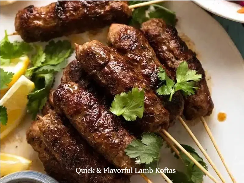 Delicious homemade lamb koftas served with fresh herbs and spices.