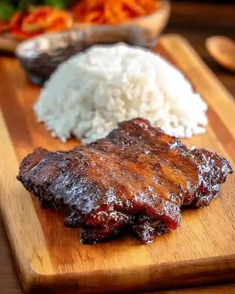 Plate of teriyaki chicken drizzled with homemade sauce and garnished with sesame seeds