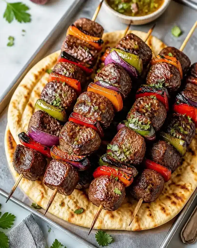 Beef Kabobs served as a finished recipe