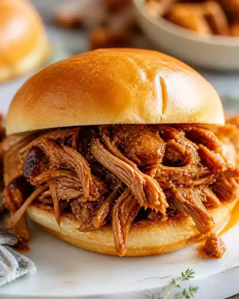 Best Damn Slow-Cooker Pulled Pork served as a finished recipe