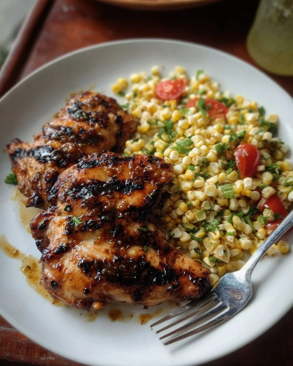 Charred Honey-Chili Chicken with Corn Salad
