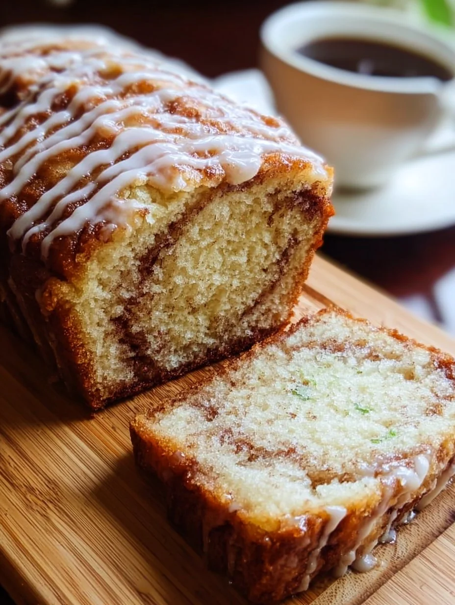 Freshly baked cinnamon swirl loaf with beautiful swirls