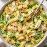 Creamy Chicken Caesar Pasta Salad with grilled chicken and Caesar dressing