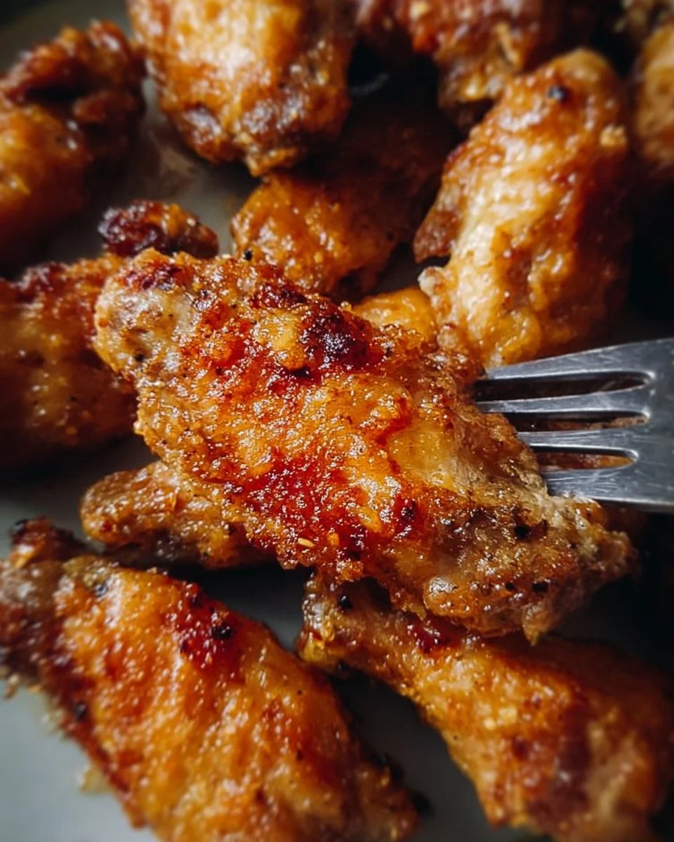 Crispy Chinese-style air fryer chicken wings served with dipping sauce.