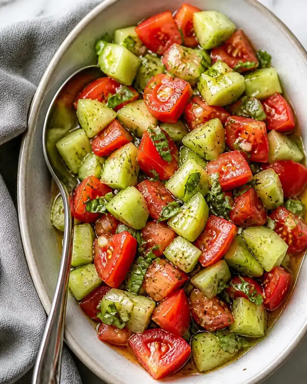 Fresh Cucumber Tomato Salad with vibrant vegetables