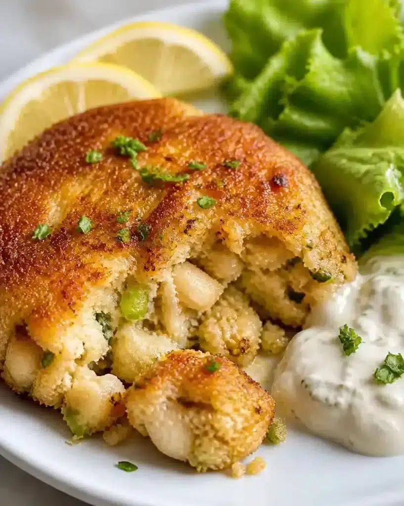 Easy Crab Cakes served as a finished recipe