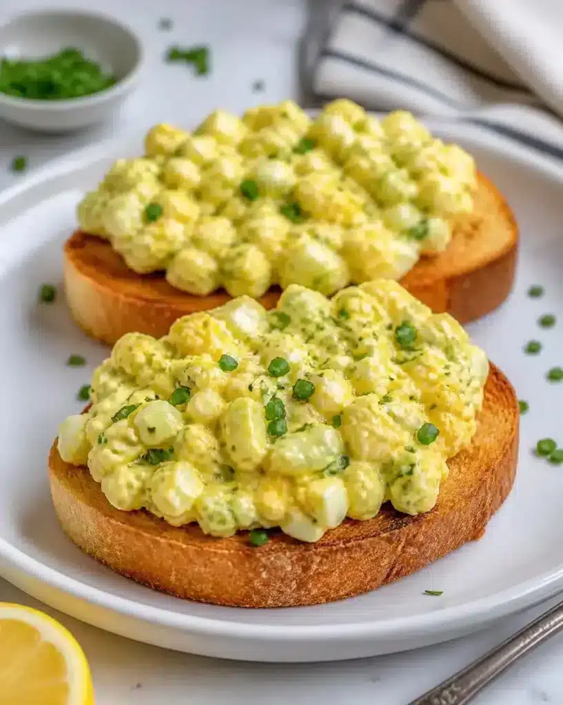 Easy Egg Salad served as a finished recipe