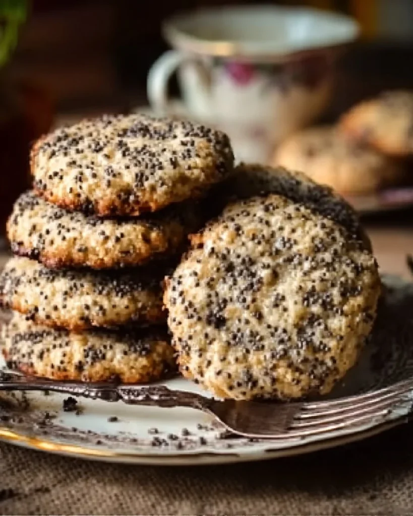 Greek yogurt cookies with chia seeds on a baking tray