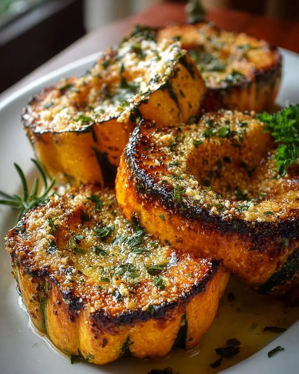 Herbed Parmesan Roasted Acorn Squash