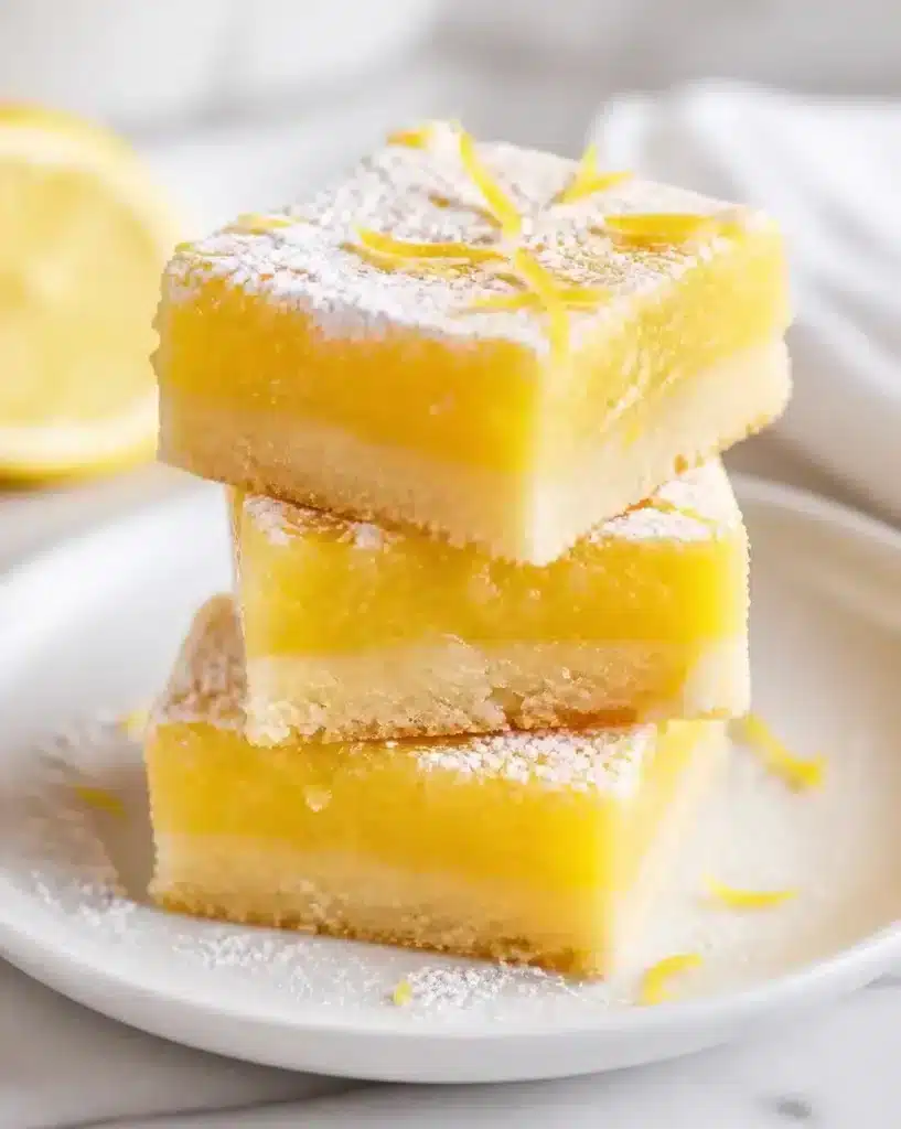 Lemon Zest Bars served as a finished recipe