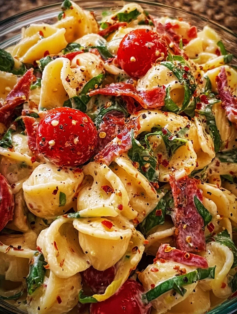 Delicious Proposal Pasta Salad featuring fresh vegetables and vibrant colors.