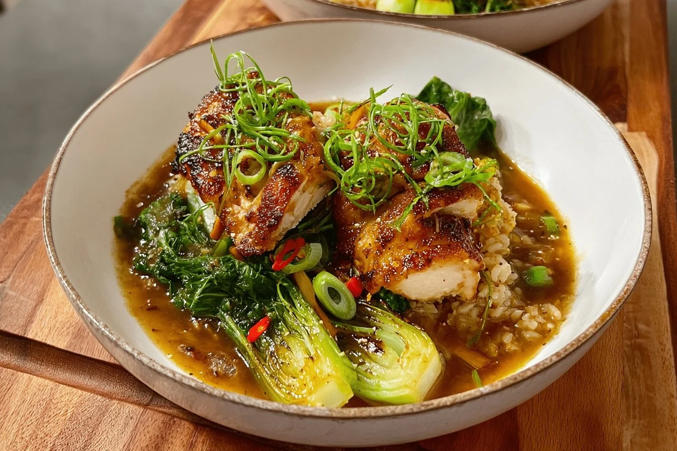 Quick Miso-Ginger Chicken with Spicy Broth