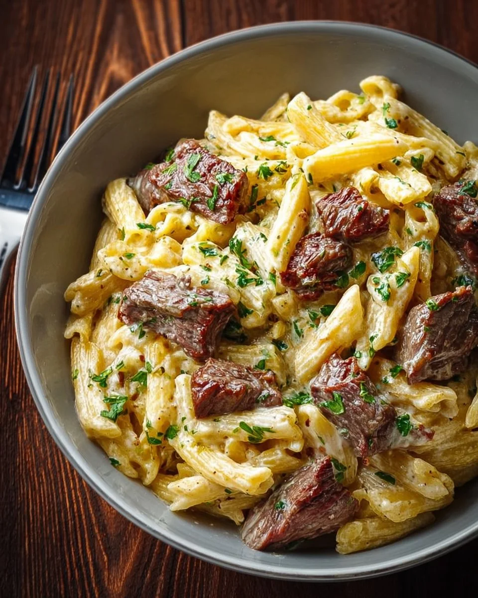 Silky Creamed Steak Pasta