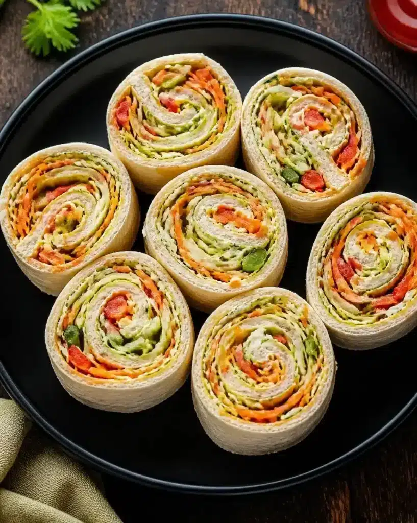 Swirled Pinwheel Sandwiches served as a finished recipe
