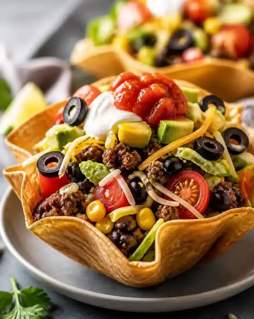 Wholesome Taco Salad served as a finished recipe